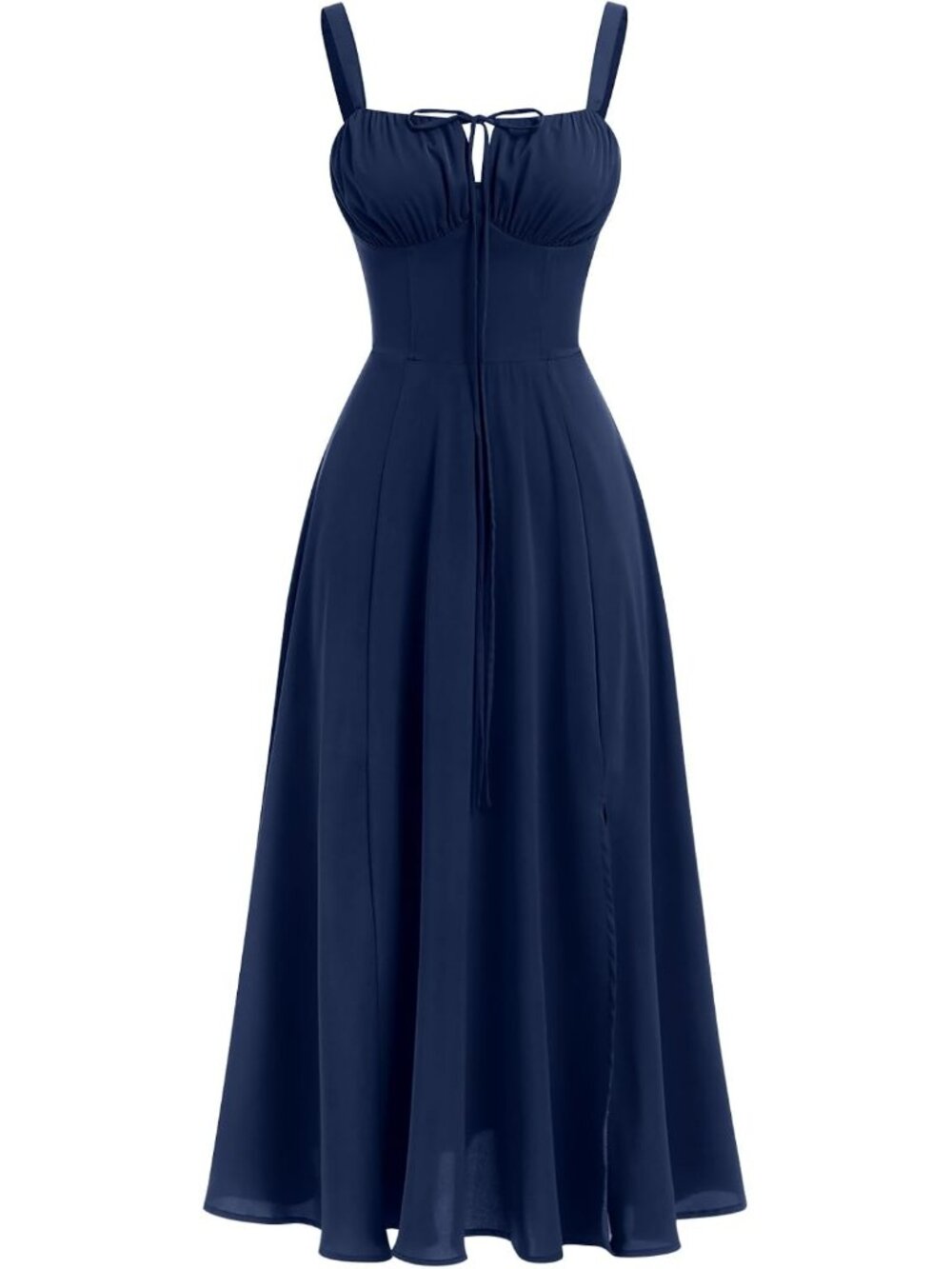 Women Floral Corset Dress Summer Dress 2026 Boho Flowy Slit Lace Up Midi Dresses